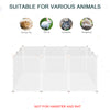 Pet Playpen DIY Small Animal Cage Open Enclosure Portable Plastic Fence 12 Panels for Bunny Chinchilla Guinea Pig White