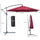 10' Cantilever Hanging Tilt Offset Patio Umbrella with UV & Water Fighting Material and a Sturdy Stand, Red