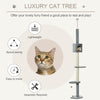 85.5" Cat Tree Height Adjustable Floor-to-Ceiling 4-Tier Kitty Climbing Activity Center Condo with Scratching Post Hanging Balls Rest, Grey