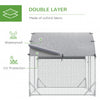 Galvanized Large Metal Chicken Coop Cage Walk-in Enclosure Poultry Hen Run House Playpen Rabbit Hutch with Cover 9.2' x 6.2' x 6.5' Silver