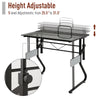 Small Computer Desk Writing Pc Computer Desk With Height Adjustable Monitor Stand And Foot Pads For Home Office Workstation Black