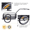 Foldable Bike Cargo Trailer Cart with Hitch, 80lbs Capacity, 16in Wheels, Black