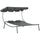 Patio Double Chaise Lounge Outdoor with Adjustable Canopy and Pillow, Wheeled Hammock Bed for Sun Room, Garden, Poolside, Grey
