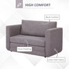 Light Grey  Pull Out Sofa Bed, Modern Convertible Loveseat Sleeper, Upholstered Sleeper Sofa for Small Space