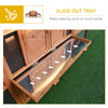 88.5" Wooden Rabbit Hutch Bunny Hutch Guinea Pig House with Removable Tray, Double Ramp and Weatherproof Asphalt Roof for Outdoor, Orange