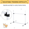 4 Piece Dog Agility Starter Kit with Adjustable Height Jump Bars, Included Carry Bag, & Displacing Top Bar, White