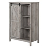 Accent Cabinet, Kictchen Cupboard Storage Cabinet, 3-Tier Organizer with Barn Door and Adjustable Shelf, Grey Oak