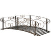 6FT Classic Garden Bridge with Safety Railings Steel Arc Footbridge Decorative Pond Bridge for Backyard Creek Stream, Bronze
