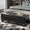 50.5" Faux Leather Rectangular Tufted Storage Ottoman for Living Room, Entryway, or Bedroom, Black