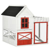 51" Chicken Coop, Wooden Hen Run House, Quail hutch with Nesting Box, Slide-out Tray, Asphalt Roof, Storage Compartment, White