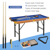 55'' Portable Folding Billiards Table Game Pool Table for Kids Adults With Cues, Ball, Rack, Brush, Chalk,  Blue & Black