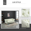 2-Seater Oversize Loveseat Linen Fabric Sofa Couch 73 Inches with Rubberwood Legs & Rolled Arms for Living Room, Cream White