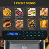 12QT Air Fry Oven, 8 In 1 Countertop Oven Combo with Air Fry, Roast, Broil, Bake and Dehydrate, 1700W with Accessories and LED Display, Black