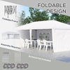 10' x 20' Pop Up Outdoor Party Tent with 4 Removable Sidewalls, Wedding & Event Canopy with Carry Bag for Patio, Backyard, White