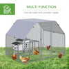 Metal Chicken Coop for 4-6 Chickens, Walk In Chicken Run Chicken Pen Hen House Outdoor with Roof for Yard, 9.2' x 6.2' x 6.4'