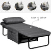 Folding Sofa Bed, 4 in 1 Multi-Function Sleeper Chair Bed Ottoman with Adjustable Backrest, Pillow, Side Pocket for Home Office, Bedroom, Living Room, Charcoal Gray