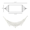 Brazilian Style Hammock Extra Large Cotton Hanging Camping Bed with Carrying Bag, for Patio Backyard Poolside, Weight Capacity 330lbs, White