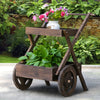 Wooden Rustic 2-Level Elevated Garden Plant Bed/Stand with Wheels for Movement & Classic Look/Aesthetic