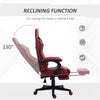 Gaming Chair with Swivel Wheel, Computer Chair with PU Leather, Retractable Footrest, Racing Gaming Chair, Red