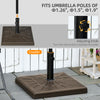 42lbs Resin Patio Umbrella Base, 20" Square Outdoor Umbrella Stand Holder for Poles of Î¦1.26", Î¦1.5", and Î¦1.9", Brown