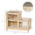 Wooden Hamster Cage Mice Rodent Kit Hutch, 2 Tiers Exercise Play House w/ Sliding Tray, Ladder, Running Wheel, Open Roofs, Natural Wood