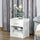 Modern Nightstand, Accent End Table with Drawer and Storage Shelf, Sofa Side Table for Living Room or Bedroom, White Wood Grain