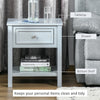 Accent End Table, Sofa Side Table with Storage Drawer and Bottom Shelf for Living Room, Bedroom, Grey