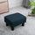 16" Cube Modern Linen Fabric Pouf Footrest Ottoman - Dark Blue