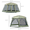 10 Person Camping Tent with Steel Frame, 4 Windows, 2 Doors, Portable Carry Bag