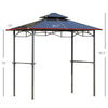 8' x 5' Barbecue Grill Gazebo Tent, Outdoor BBQ Canopy with Side Shelves, and Double Layer PC Roof, Brown