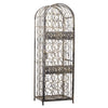 45 Bottle Standing Wine Storage, Metal Wine Rack with Sliding Lock Door, Floor Wine Rack, Wrounght Iron Wine Bottle rack, Antique Bronze