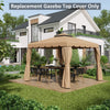 9.8' x 9.8' Gazebo Replacement Canopy, Gazebo Top Cover with Double Vented Roof for Garden Patio Outdoor (TOP ONLY), Khaki