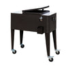 80 QT Rolling Cooling Bins Ice Chest on Wheels Outdoor Stand Up Drink Cooler Cart for Party, Dark Brown Wicker