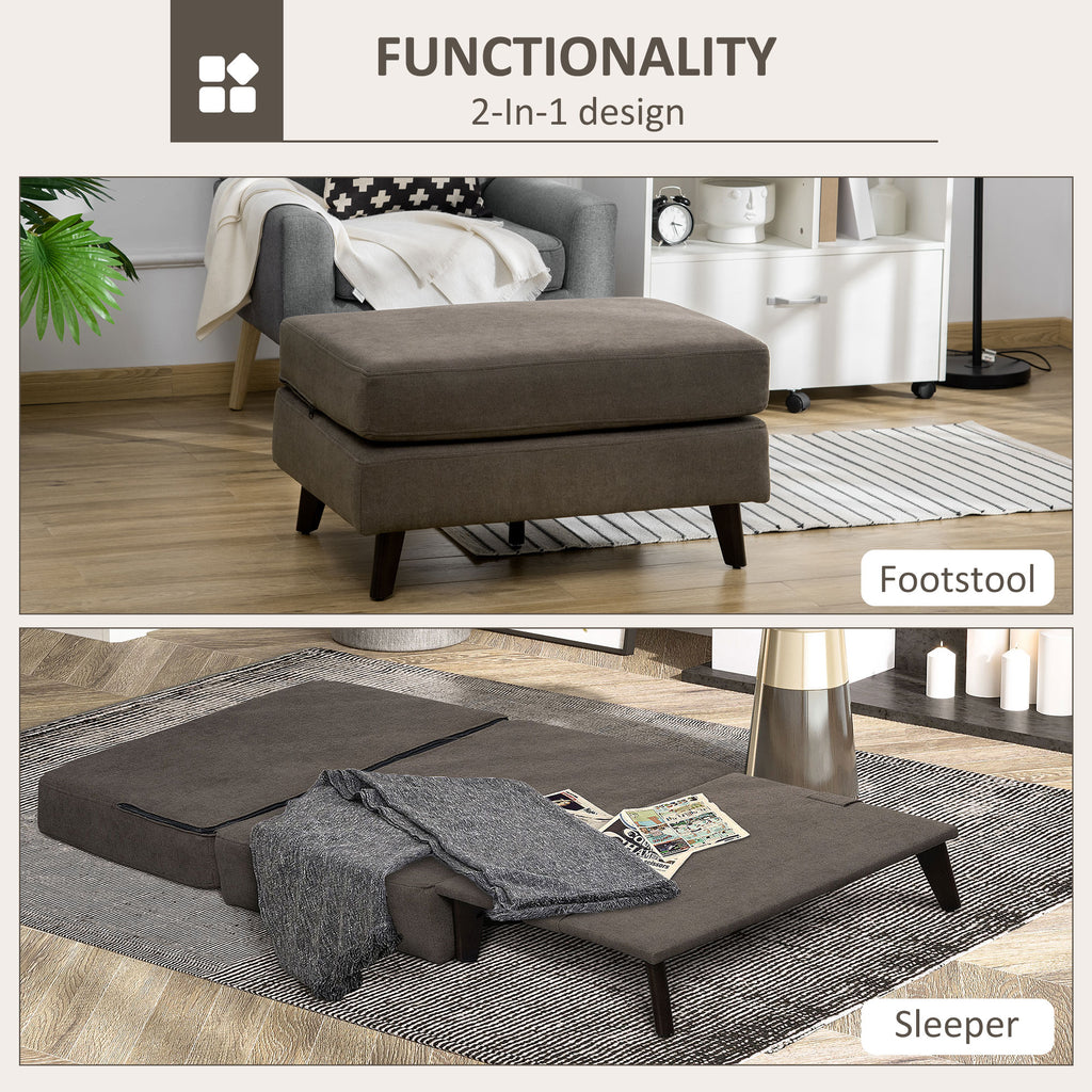 Convertible Sofa Bed, Ottoman Sleeper, Fabric Chair Bed, Floor Sofa for Living Room, Bedroom, Brown