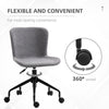 Home Office Chair, Swivel Task Chair with Adjustable Height and Armless Design for Small Space, Living Room, Bedroom, Dark Grey