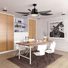52" Reversible Indoor Ceiling Fan with Light, Modern Mount LED Lighting Fan with Remote Control, for Bedroom, and Living Room, Black
