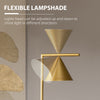 Floor Lamps for Living Room, Modern Standing Lamp with Adjustable Head, 13.75"x10.25"x60.25", Gold