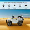12V Kids Jeep Ride On Car with Remote Control Speeds Lights MP3 LCD Power Indicator Adjustable Speed 3-8 Years Old - White