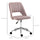 Mid Back Office Chair Velvet Fabric Swivel Scallop Shape Computer Desk Chair for Home Study Bedroom, Pink