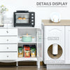 Modern Sideboard, Serving Buffet Cabinet, Cupboard with Glass Doors, Drawers and Adjustable Shelves for Living Room, White