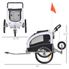 Elite II 2-In-1 Pet Dog Bike Trailer and Stroller with Suspension and Storage Pockets - White