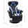 Racing Style Reclining Gaming Chair, Computer Recliner Chair with Lumbar Support, Footrest and Cup Holder, Black/White/Blue