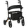 Aluminum Rollator Walker for Seniors and Adults with 10'' Wheels, Seat and Backrest, Folding Upright Walker with Adjustable Handle Height and Removable Storage Bag, Black