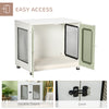 Dog Crate Furniture with Water-resistant Cushion, Dog Crate End Table with Double Doors, Indoor Pet Crate for Small Medium Dogs, White