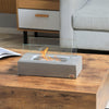 Tabletop Fireplace, 13" Concrete Alcohol Fireplace with Stainless Steel Lid, 0.04 Gal Max 195 Sq. Ft., Burns up to 45 Minutes, Light Grey