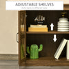Rustic Kitchen Sideboard, Glass Door Buffet Cabinet, TV Stand with Adjustable Shelf for Dining Room, Natural
