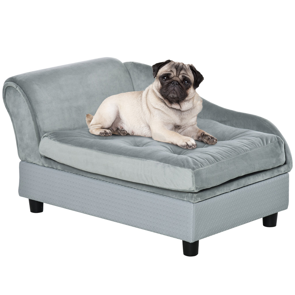 Dog Couch, Pet Sofa Bed for Small Dogs Cats with Storage, Cushion, Light Blue, 30" x 18" x 16"