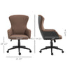 Ergonomic Office Chair Office Roller Chair Office Desk & Computer Chair With 5 Castor Wheels & Easy Adjustable Height/Tilt Brown