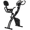 2 in 1 Upright  Exercise Bike Stationary Foldable Magnetic Recumbent Cycling with Arm Resistance Bands