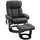PU Leather Massage Recliner Chair with Ottoman, 10 Point Vibration Swiveling Armchair, Black
